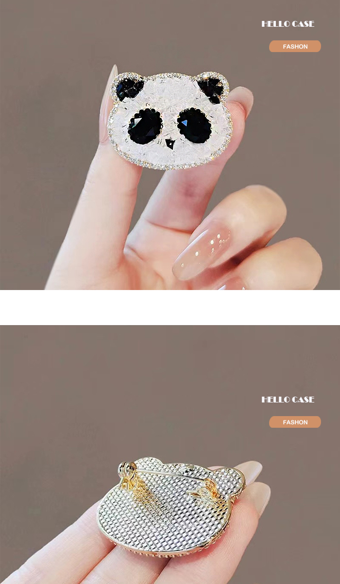 パンダ ブローチ キラキラ ファッション 可愛い キルトピンぱんだ