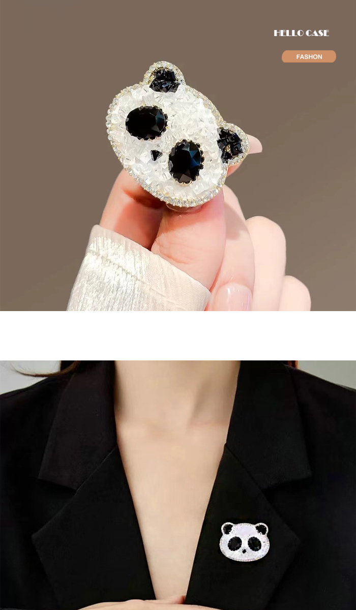 パンダ ブローチ キラキラ ファッション 可愛い キルトピンぱんだ