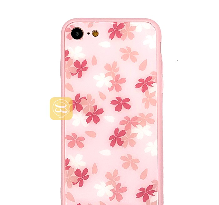 iPhone Xs ケース 7 Plus 花柄 桜 スマホケース ガラスケース