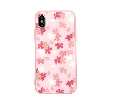 iPhone 8 Plus ケース iPhone 7 Plus 花柄 桜 スマホケース ガラスケース...