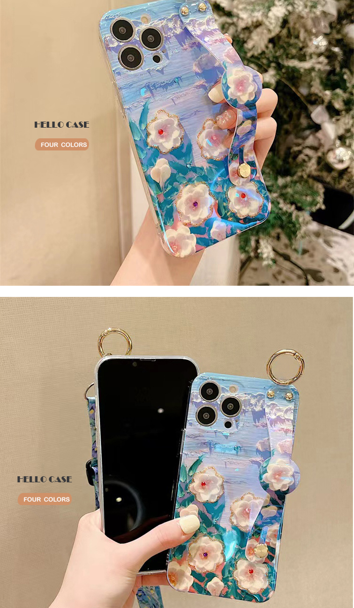 ハンドベルト、リングホルダー、ネックストラップ付き付きiPhone 用ケース