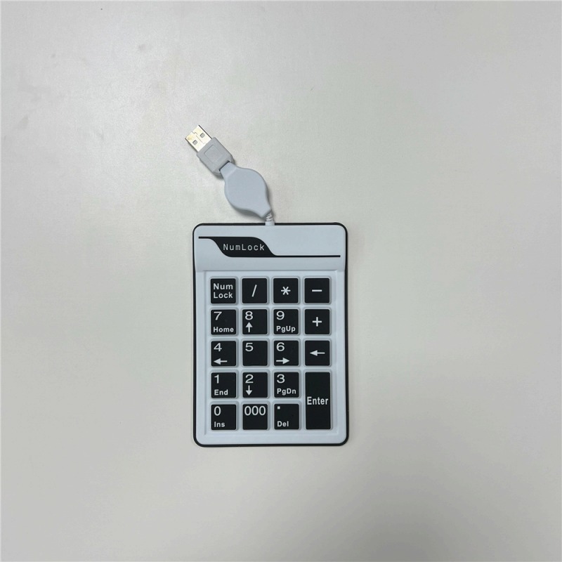 テンキー USBテンキー 防水 軽量 薄型設計 持ち運び 有線 19キー 000