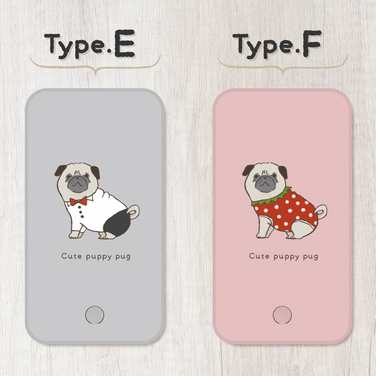 最安値挑戦中 モバイルバッテリー 軽量 iphone 薄型 5000mAh スマホ 青 ピンク 犬 パグ｜smartphonecase-y｜04