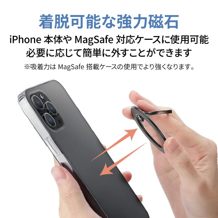 MagSafeスマホリング 磁石 マグネット リング  iPhone Android バンカー落下防止 ホワイト｜smartphonecase-y｜02