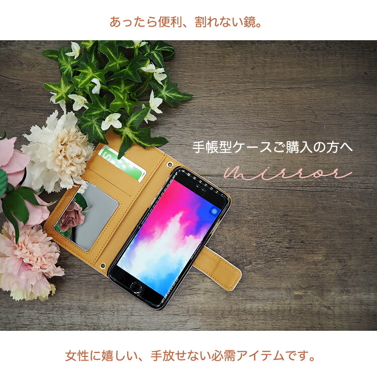 ミラー 鏡 シール 手帳型と購入 ポリカーボネート カード iPhoneケース アイフォン