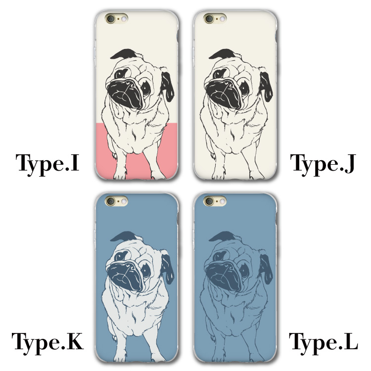 黒パグスマホケース新品❤️パグ柄❤ iPhoneアンドロイドL