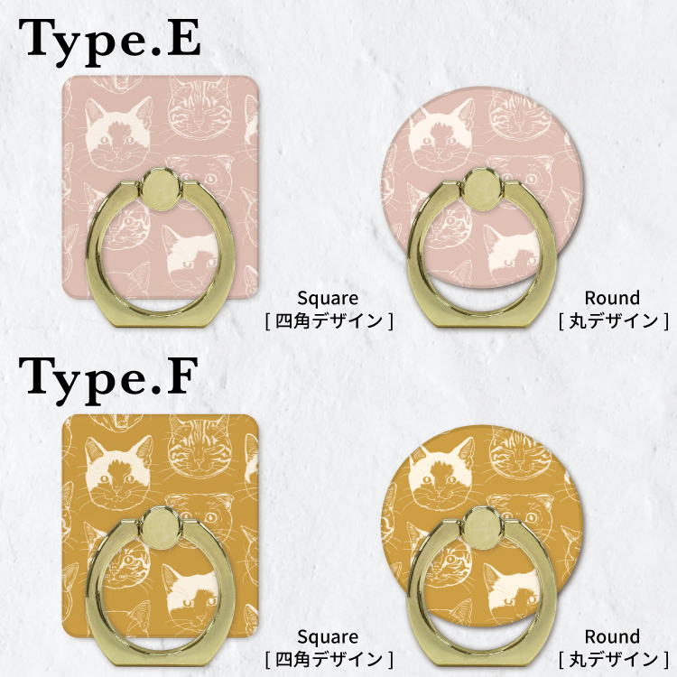 スマホリング リング iPhone Android リング バンカー落下防止 猫 ねこ 線画｜smartphonecase-y｜04