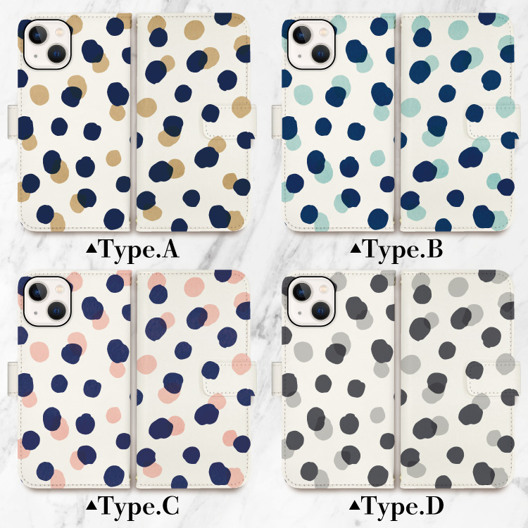 iphone16e ケース 手帳型 iphone15 スマホケース iphone16 iphone16pro ケース iphone14 iphone13 手帳型ケース iphoneSE ドット柄 水玉 大人 かわいい | iPhone | 01