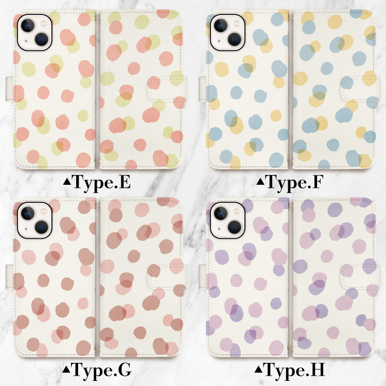 iphone16e ケース 手帳型 iphone15 スマホケース iphone16 iphone16pro ケース iphone14 iphone13 手帳型ケース iphoneSE ドット柄 水玉 大人 かわいい | iPhone | 02
