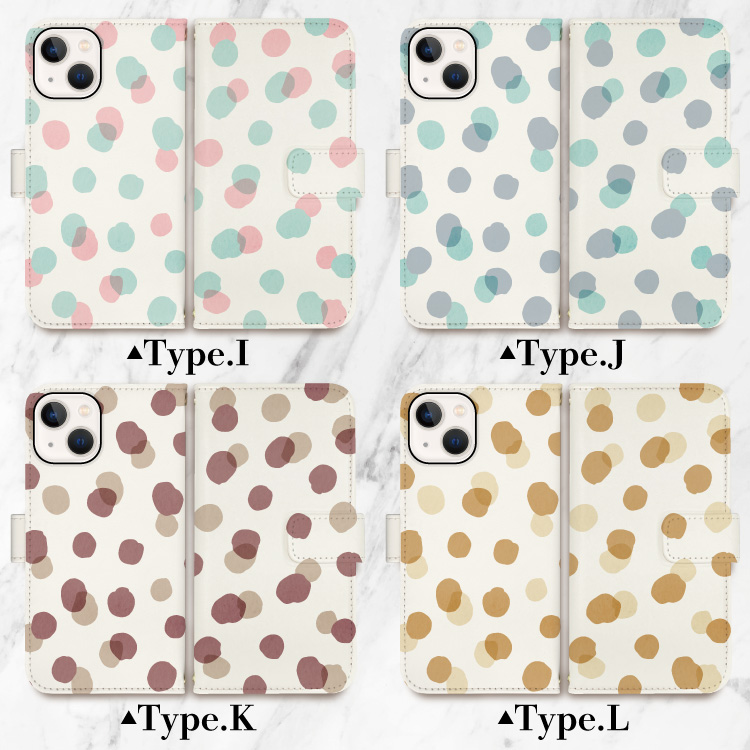 iphone16e ケース 手帳型 iphone15 スマホケース iphone16 iphone16pro ケース iphone14 iphone13 手帳型ケース iphoneSE ドット柄 水玉 大人 かわいい | iPhone | 03