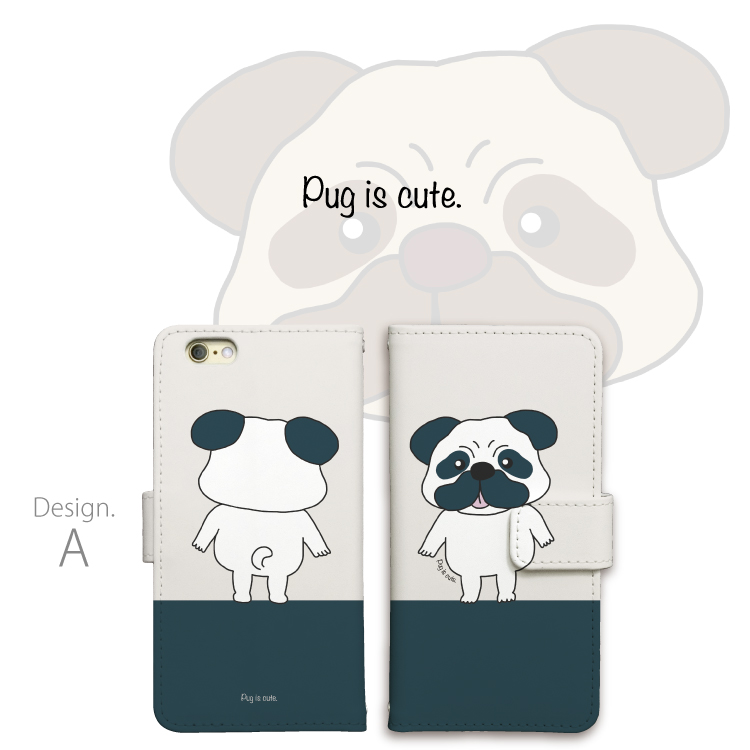 iphone17 ケース 手帳型 iphone16 スマホケース iphone16e iphone17air ケース iphone15 iphone14 手帳型ケース iphoneSE パグ キャラクター | iPhone | 02
