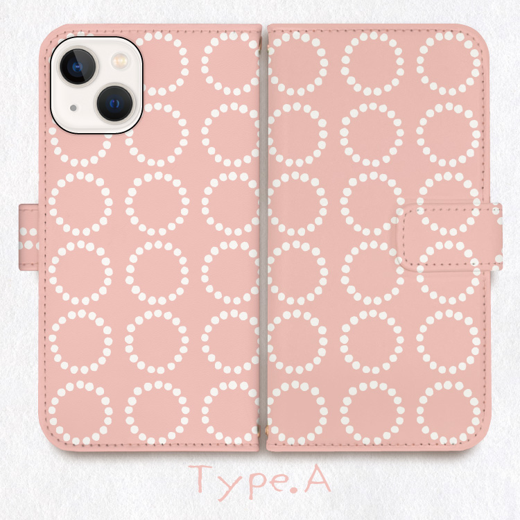 iphone16e ケース 手帳型 iphone15 スマホケース iphone16 iphone16pro ケース iphone14 iphone13 手帳型ケース iphoneSE 水玉 ドット 北欧風 ピンク | iPhone | 02