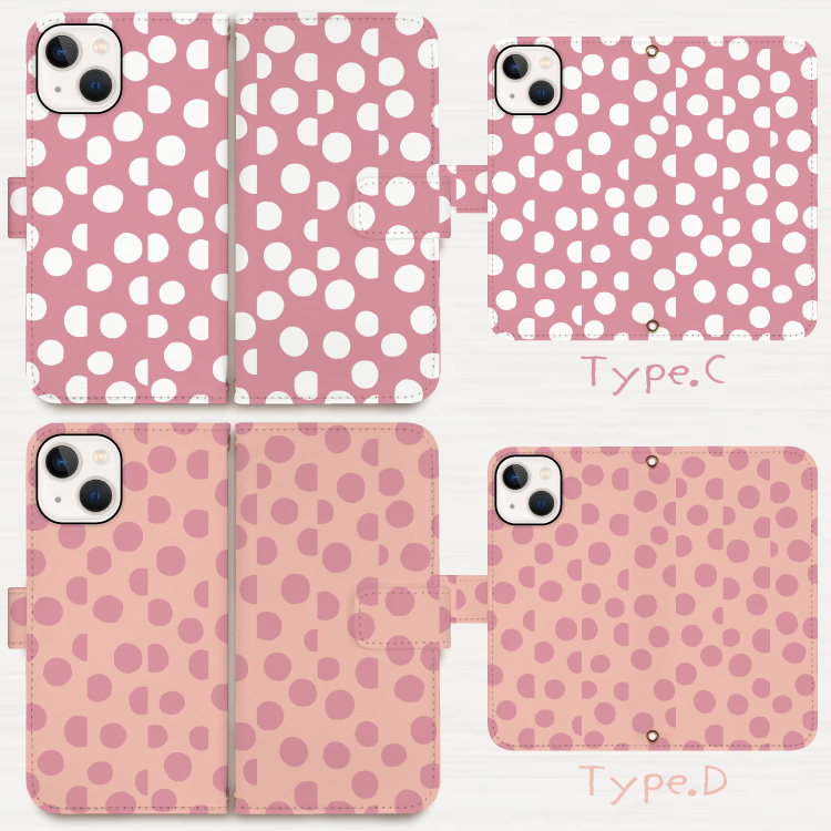 iphone16e ケース 手帳型 iphone15 スマホケース iphone16 iphone16pro ケース iphone14 iphone13 手帳型ケース iphoneSE 水玉 ドット 北欧風 ピンク | iPhone | 03