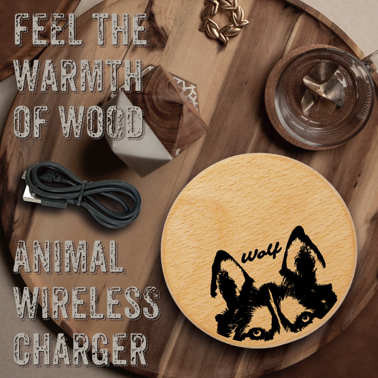 ワイヤレス充電器 スマホ 薄型 小型 アンドロイド 木 充電 木 猫 かわいい キャッチ