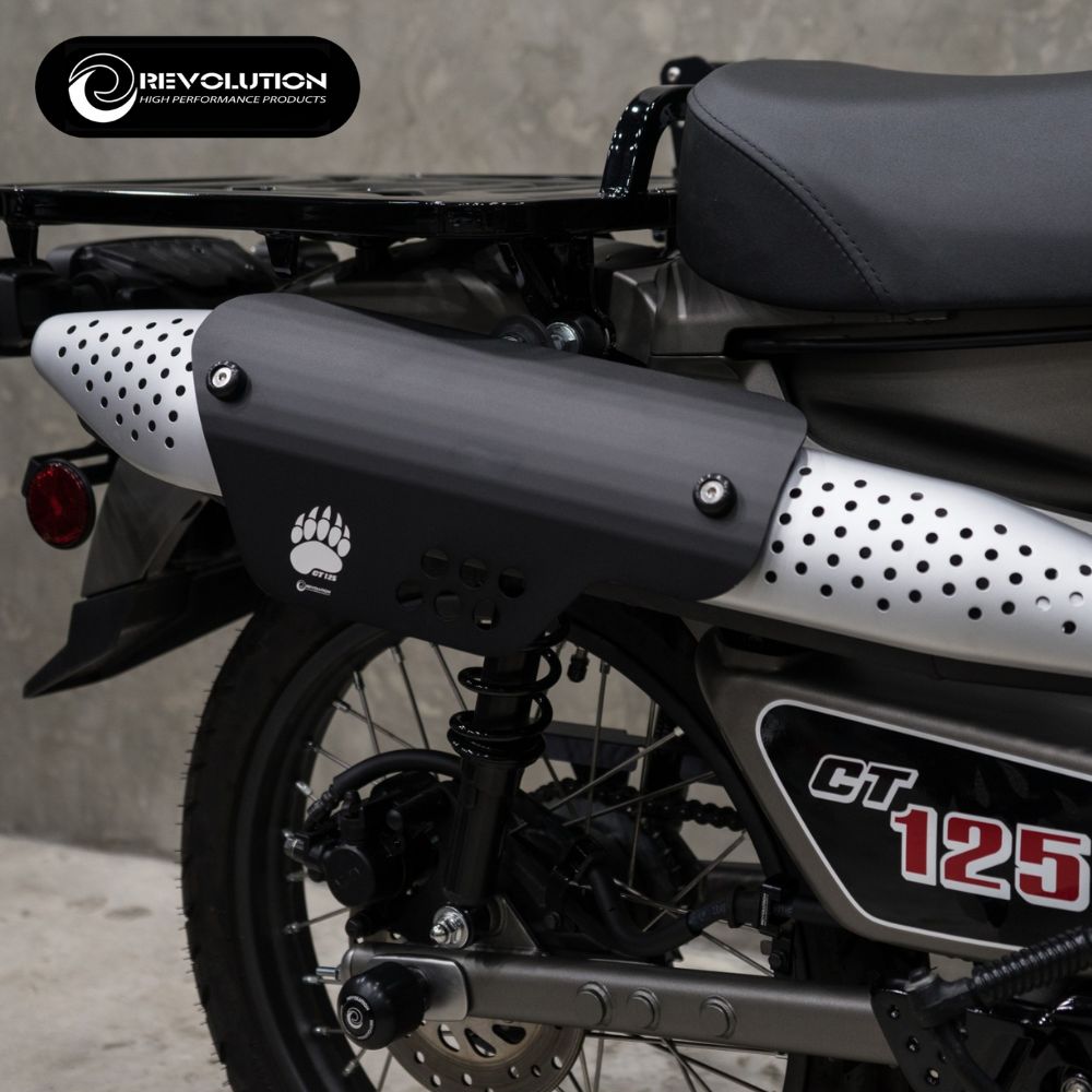 REVOLUTION マフラーガード ホンダ ハンターカブCT125用 HONDA CT125 MUFFLER GUARD COVER  レボリューション マフラープロテクター3色 JA55 JA65｜smartsmokers