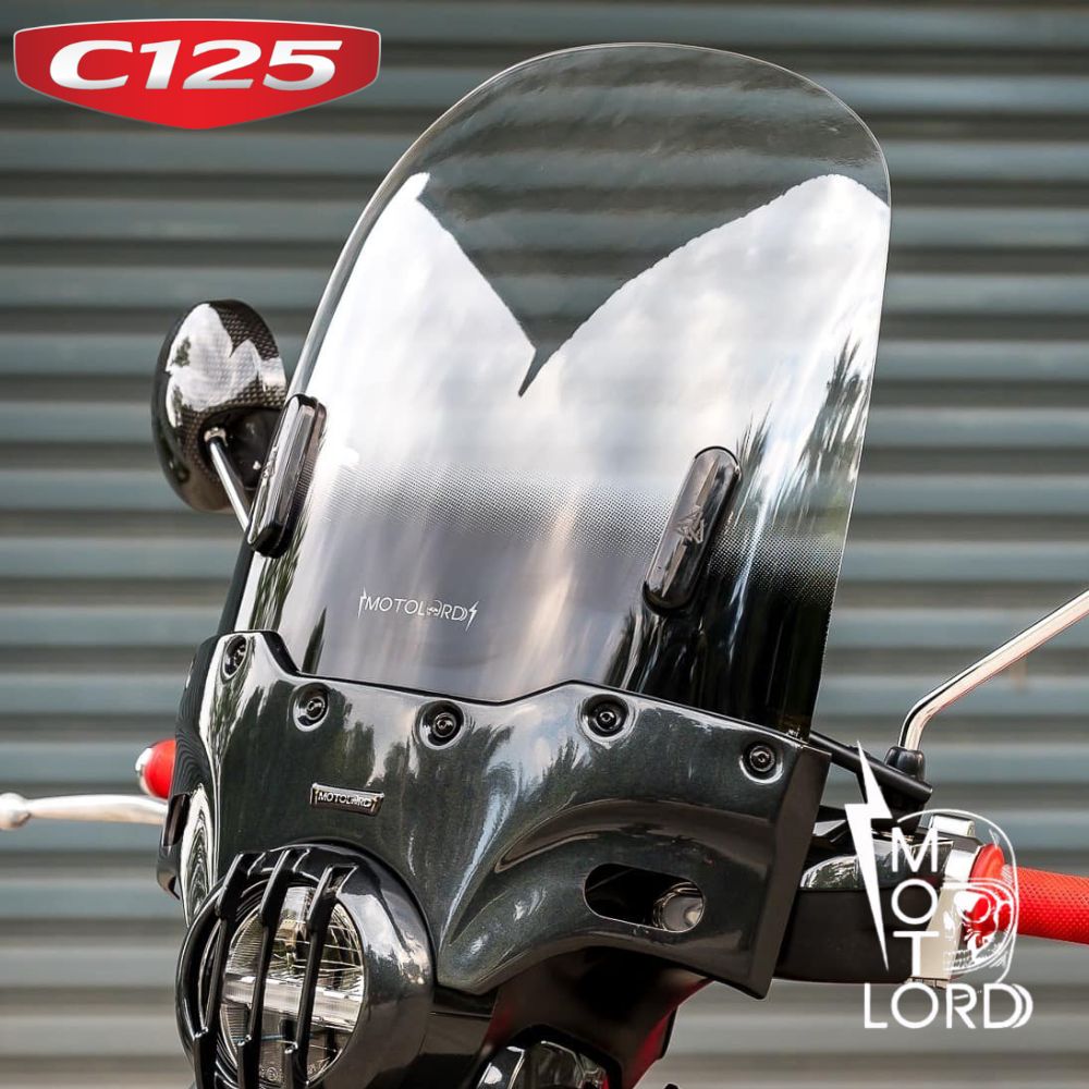 ホンダ スーパーカブC125用 クリアウィンドスクリーン/HONDA SUPER CUB C125 MOTOLORDD WINDSCREEN  CLEAR V4/ モトロード ウィンドシールド 風防