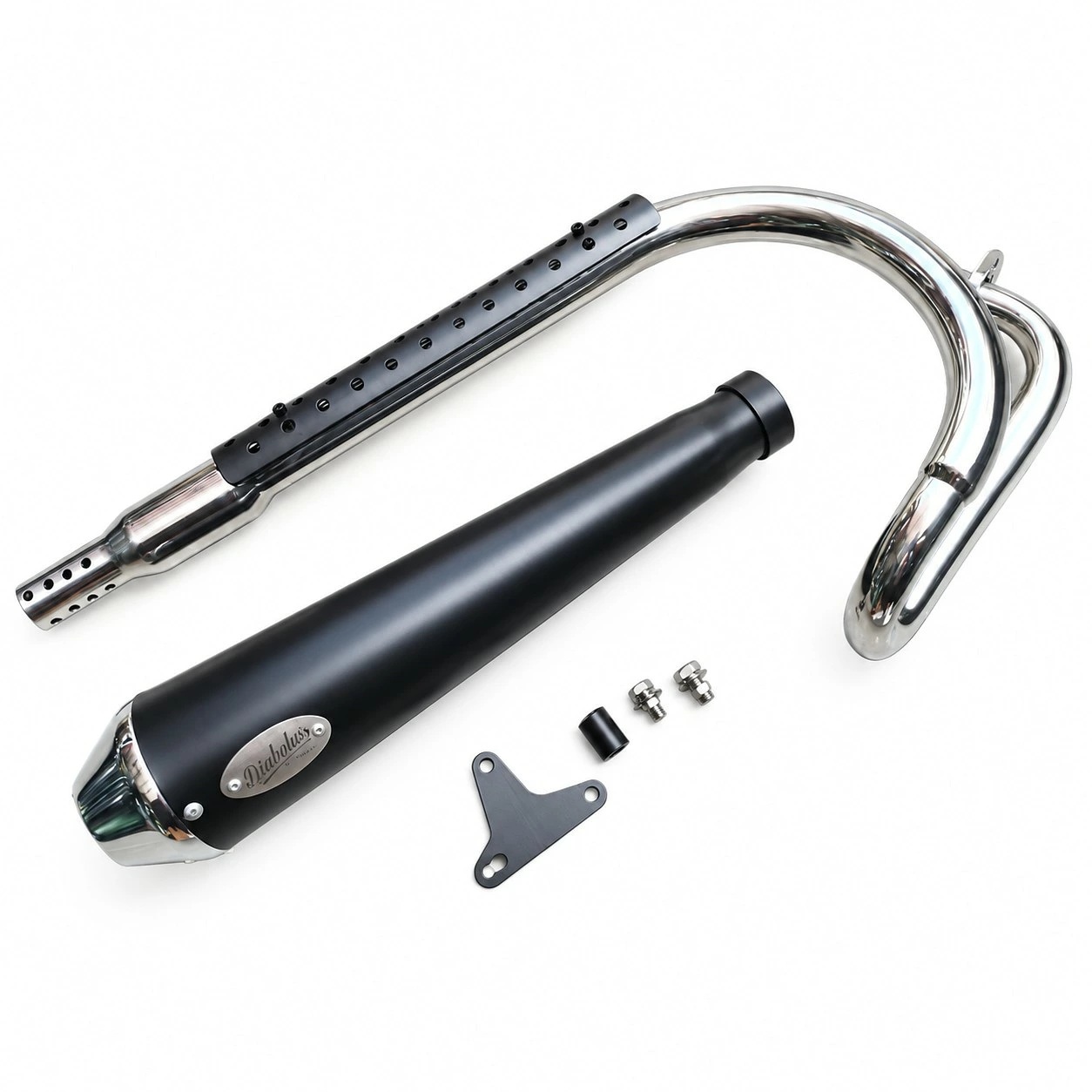 ホンダ（HONDA） ダックス ST125用マフラー ブラック＆クロム DX009