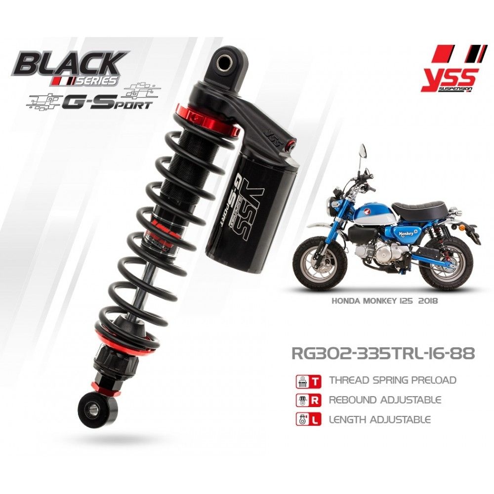 ホンダ YSSサスペンション モンキー125リアサスペンション Honda Monkey 125 YSS Rear Suspension Gas  Shock with Reservoir G-Sport Black Series : SmartSmokers - 通販 - Yahoo!ショッピング