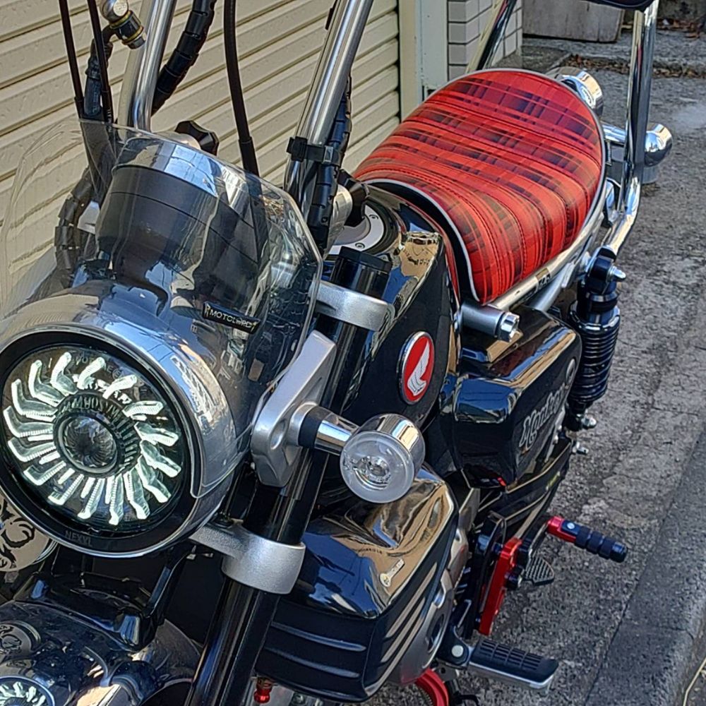 モンキー ホンダ Monkey125 カスタムシート タータンチェック 横リブ