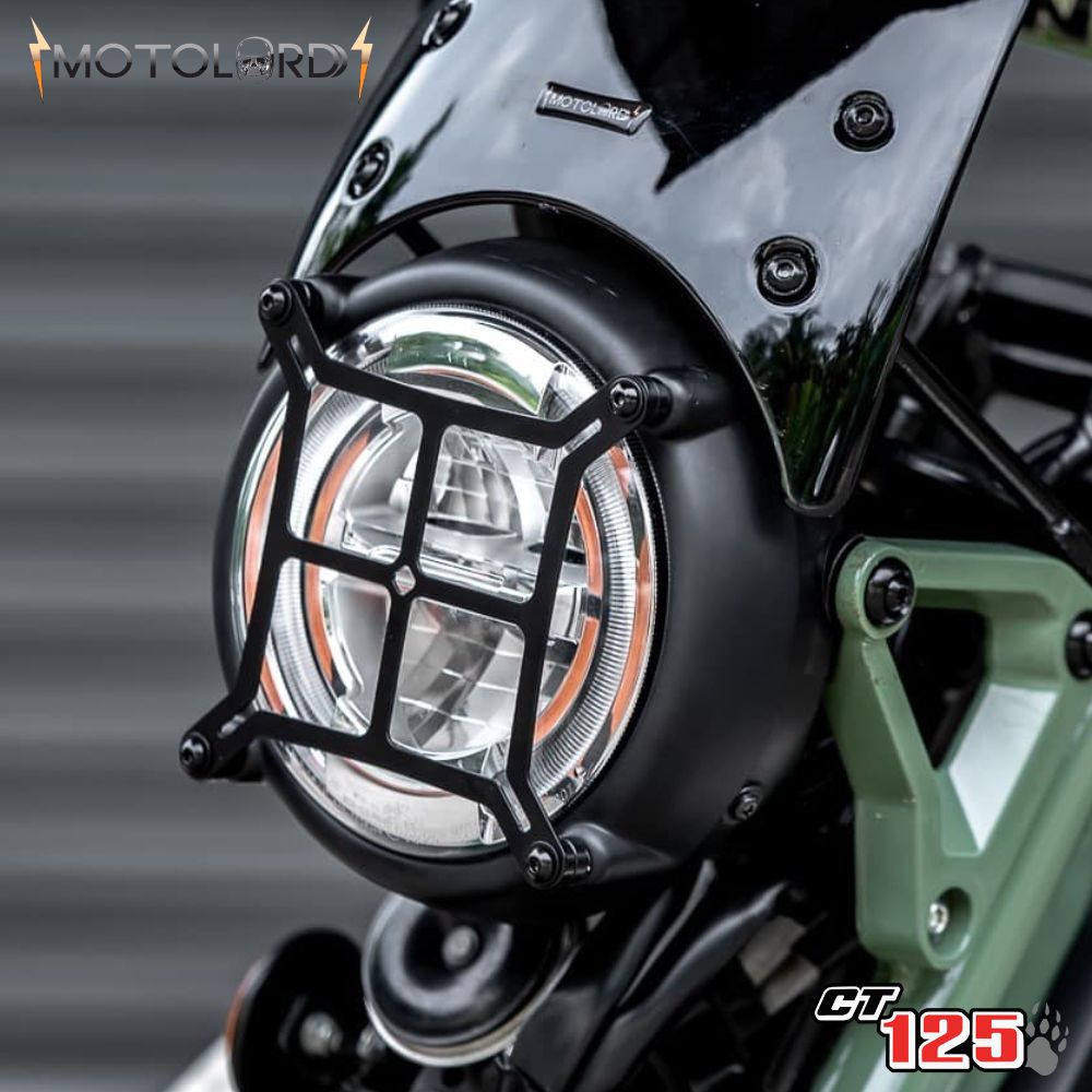 ハンターカブ　CT125（JA55）純正ヘッドライト＆ケース（おまけ社外ガード） HONDA CT125 ハンターカブ ヘッドライトガード MotolordD ヘッドライト