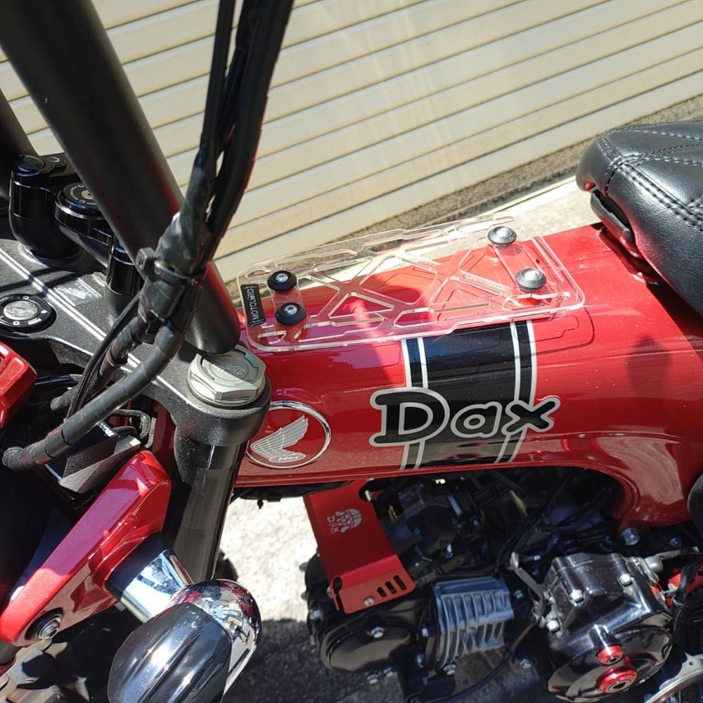 ホンダ ダックス125用センターフレームプロテクター クリア＆ブラック