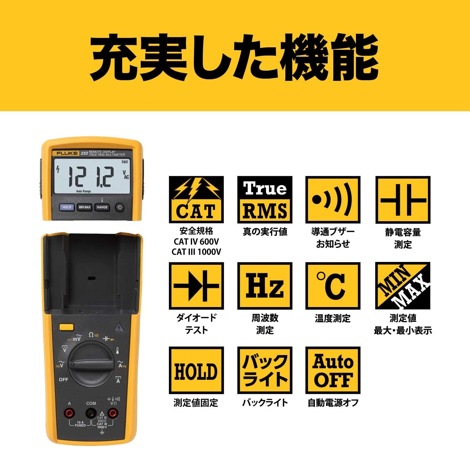 FLUKE ワイヤレス・ディスプレイ・マルチメーター 233 : Breeze