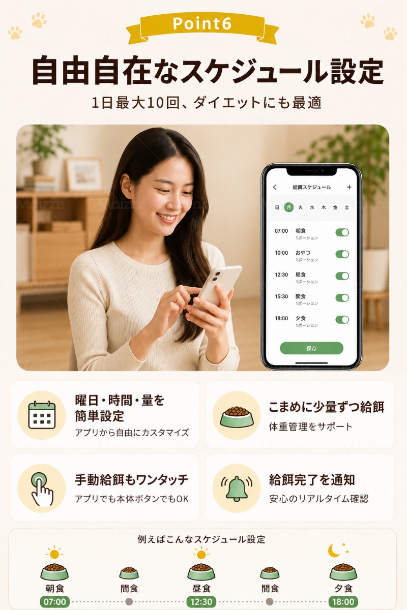 【2026新版 2匹・2カメラ】自動給餌器 M...の詳細画像5
