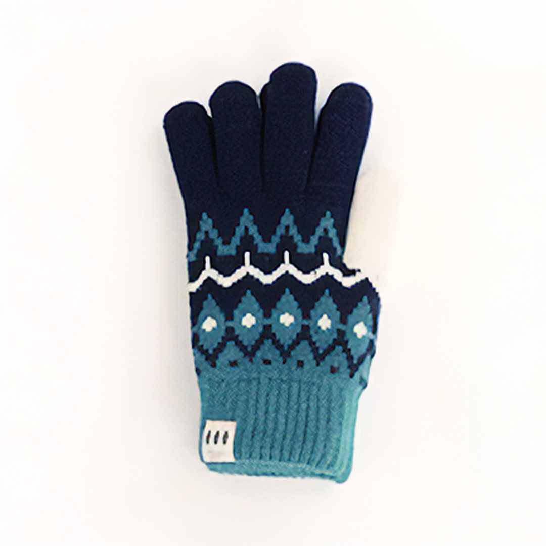 フェアアイル柄手袋 手袋 もこもこ裏地付き レディース 大人 おしゃれ