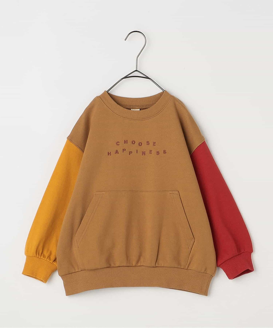 p.premier ロゴ刺繍ポケットトレーナー 長袖 キッズ スウェット トップス 裏毛素材 こども 女の子 男の子 カジュアル 通園 通学 | p.premier | 01