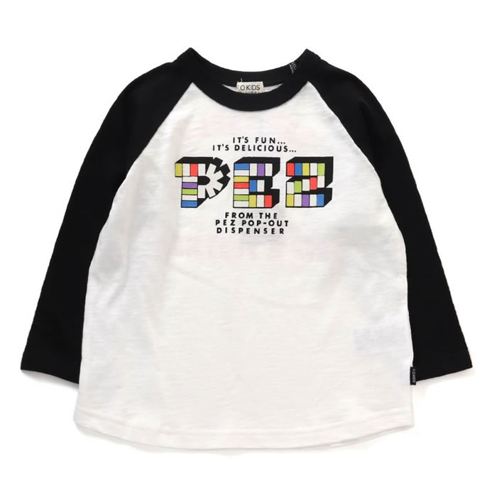 10%オフ セール 子供服 長袖 Tシャツ ロンT PEZ ペッツコラボ ラグラン キッズ 女の子 かわいい 男の子 秋冬 トップス エフオーキッズ  おしゃれ