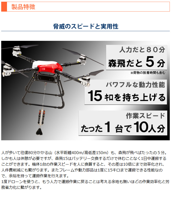 マゼックス 森飛 15 アドバンス 【 運搬ドローン・日本製