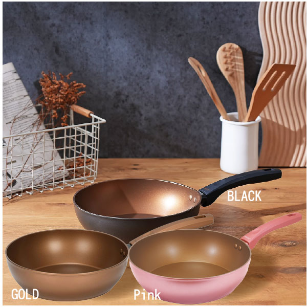 パール金属 VISIONS GOLD Coating IH対応ディープパン 28cm