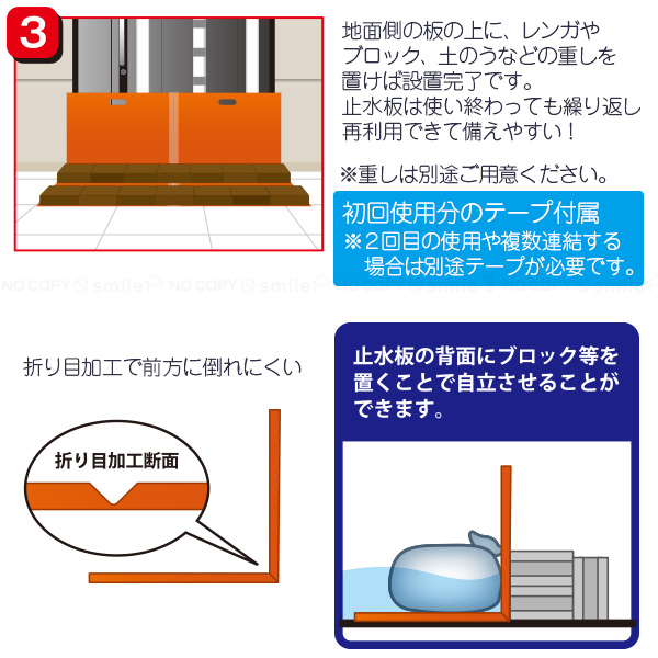 ぷっぷ　804545天板以外防水仕様　オプションお写真2枚目掲載 簡易止水板 2枚入 WSP-6045 「送料無料」/ 止水板 止水パネル 災害