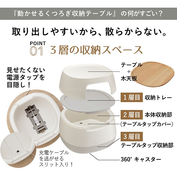RISU（リス） poapel 天板付き動かせるくつろぎ収納 ローテーブル