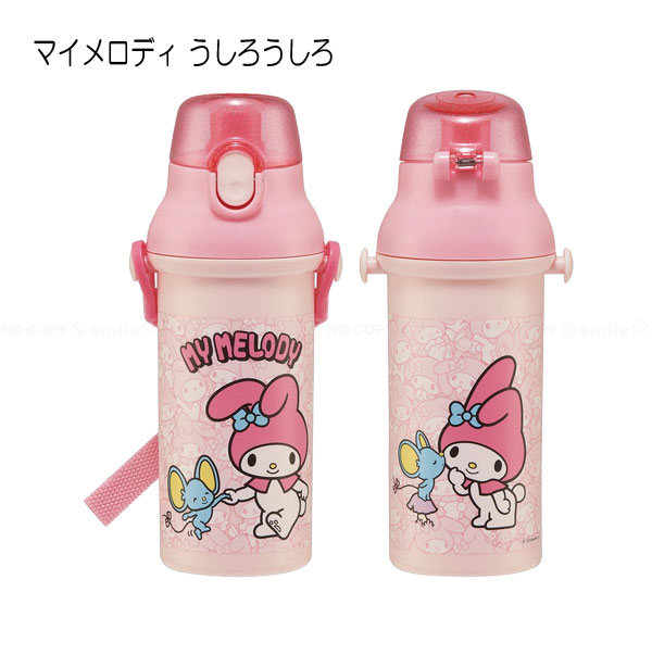 抗菌 食洗機対応 直飲み プラワンタッチ ボトル 480ml / 水筒 ボトル キャラクター プッシュ式 直飲み子供用 軽量 遠足 肩ひも ベルト 日本製 スケーター | スケーター | 09