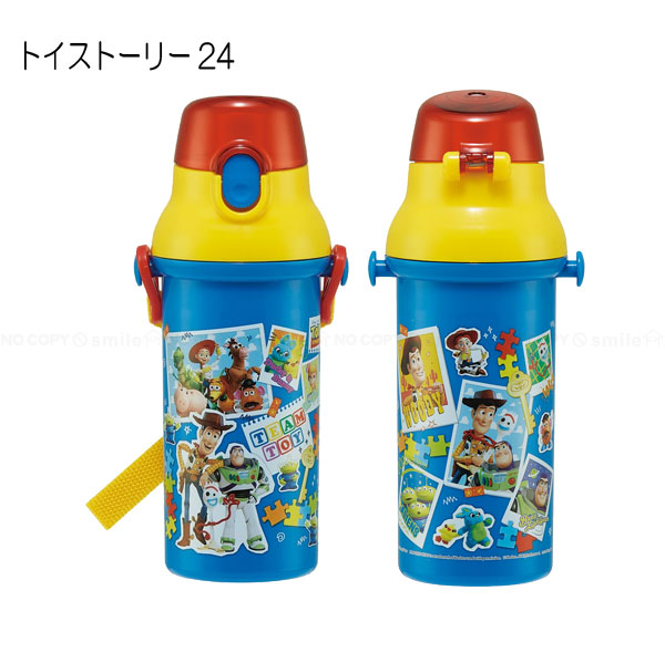 抗菌 食洗機対応 直飲み プラワンタッチ ボトル 480ml / 水筒 ボトル キャラクター プッシュ式 直飲み子供用 軽量 遠足 肩ひも ベルト 日本製 スケーター | スケーター | 06