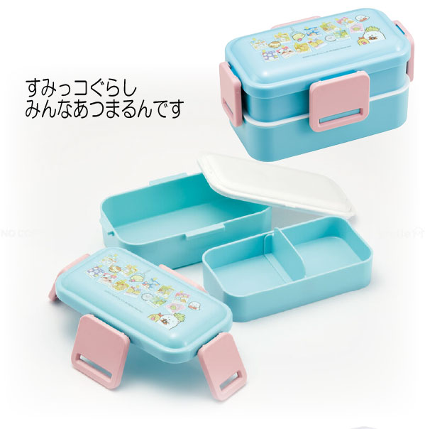 抗菌 食洗器対応ふわっと2段弁当箱 600ml / キャラクター 弁当箱 ドーム型 フタ 4点ロック 銀イオン 子供 大人 電子レンジ 食洗機 日本製 スケーター｜smile-hg｜02