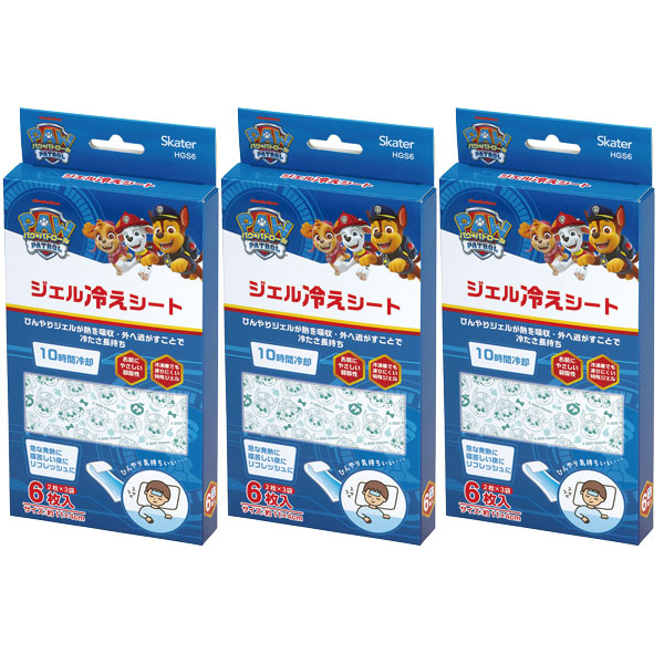 スケーター ジェル冷えシート 6枚入 「3個セット」「ゆうパケ送料無料