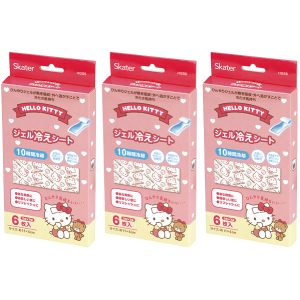スケーター ジェル冷えシート 6枚入 「3個セット」「ゆうパケ送料無料