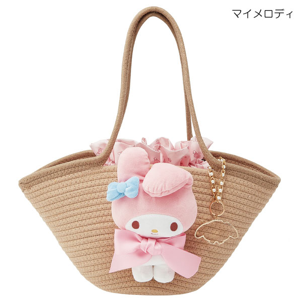 sanrio（サンリオ） ぬいぐるみ付 カゴ風バッグ 「送料無料