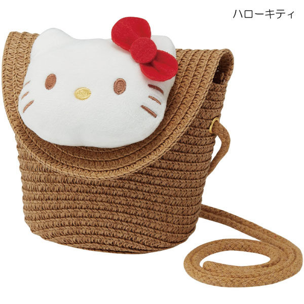 sanrio（サンリオ） ストロー素材 フラップ型 ショルダーバッグ
