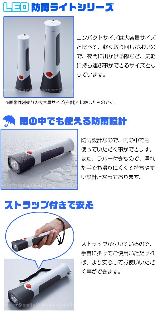 懐中電灯 LED/ 単2形 LED防雨ライト AHL-2203 「コンパクト便」 : 住