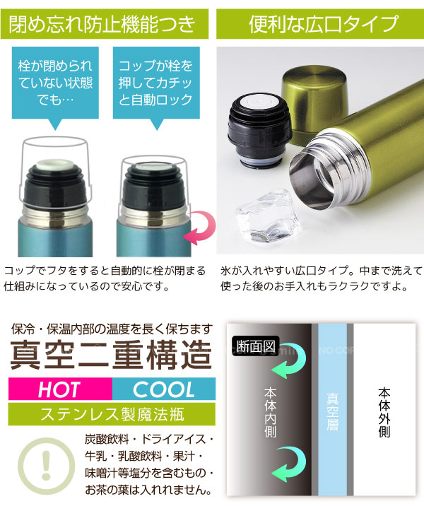 Cris「クリス」ステンレス製スリムマグボトル480ml/nyuka