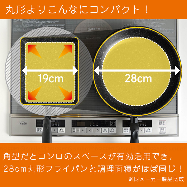 Kakusee（カクセー） IH対応 ダンデライパン スクエア 蓋付き22×19cm