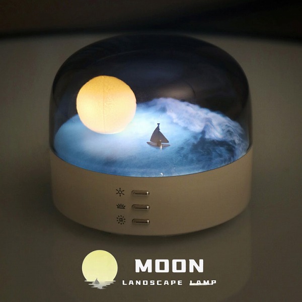 アントレックス ジオラマランプ ムーン / USB 充電式 LED ジオラマ 月