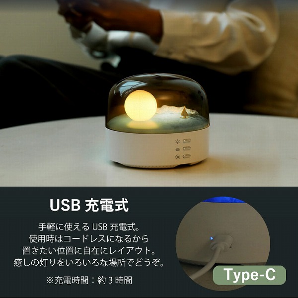 アントレックス ジオラマランプ ムーン / USB 充電式 LED ジオラマ 月