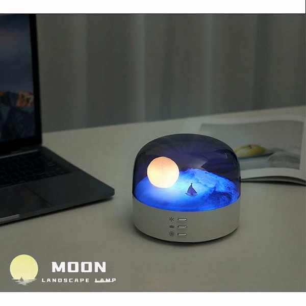 アントレックス ジオラマランプ ムーン / USB 充電式 LED ジオラマ 月