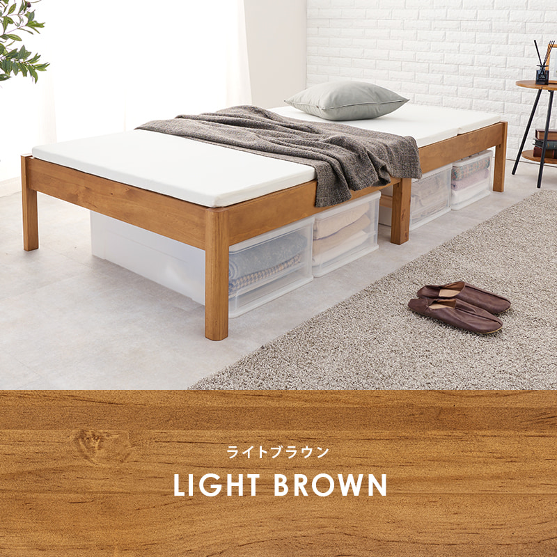 天然木すのこベッド ネジなし簡単組立 シングルサイズ（全3色）宮棚がなくスッキリシンプルなデザインのシングルベッド。｜smile-interior｜03