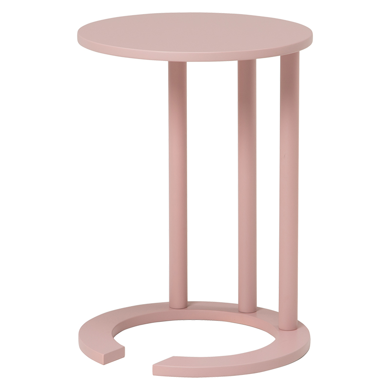 韓国風 アースカラー 円形 サイドテーブル 直径40cm 高さ56cm（全4色 くすみカラー）片側の...
