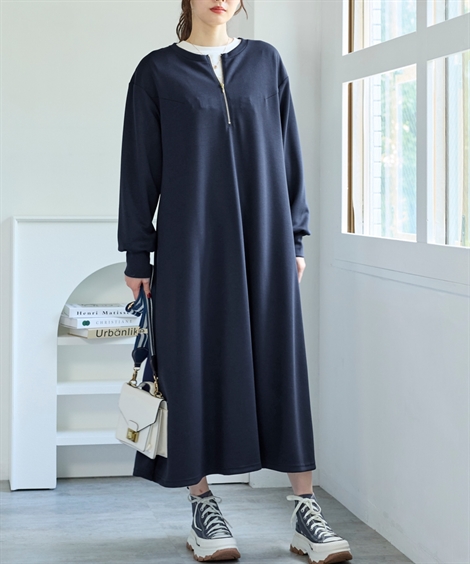 SMILELAND ワンピース 大きいサイズ ダンボールニットハーフ